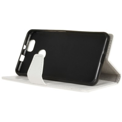 Huawei Nova atverčiamas baltas odinis dėklas, knygutė - piniginė / Priedai.lt