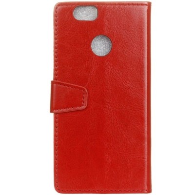 Huawei Nova atverčiamas raudonas odinis dėklas, knygutė - piniginė / Priedai.lt