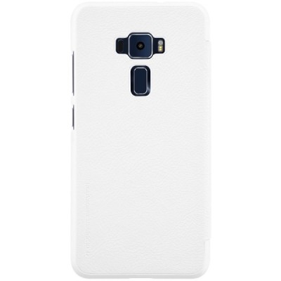 Greznais „Nillkin“ Qin sērijas ādas atvērams balts Asus Zenfone 3 5.5 (ZE552KL) maciņš / Vacins.lv