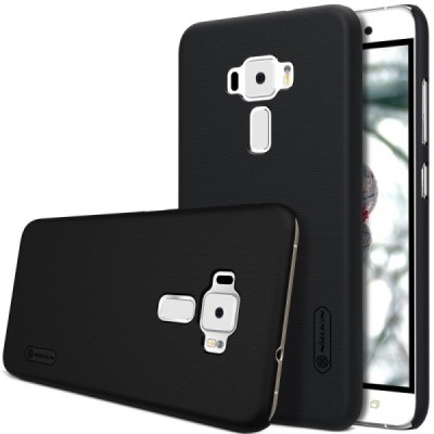 Asus Zenfone 3 5.5 (ZE552KL) Nillkin Frosted Shield melns plastmasas apvalks + ekrāna aizsargplēve / Vacins.lv