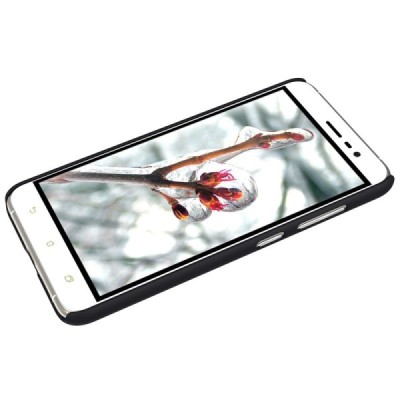 Asus Zenfone 3 5.5 (ZE552KL) Nillkin Frosted Shield melns plastmasas apvalks + ekrāna aizsargplēve / Vacins.lv