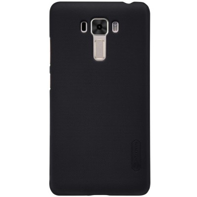 Asus Zenfone 3 Laser (ZC551KL) Nillkin Frosted Shield juodas plastikinis dėklas + apsauginė ekrano plėvelė / Priedai.lt