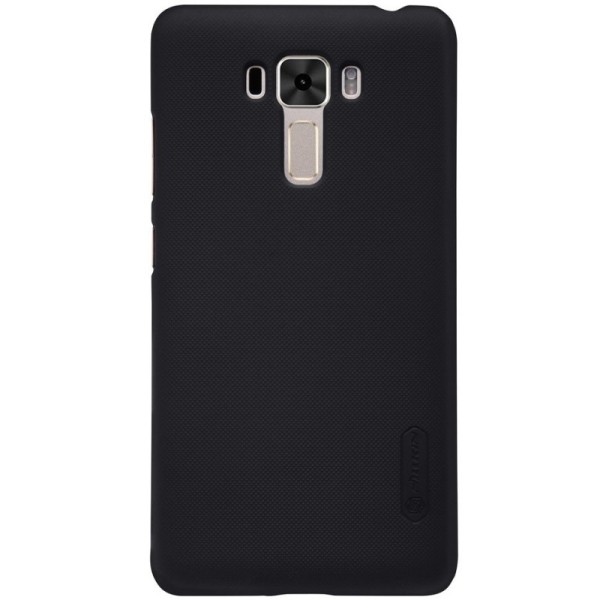 „Nillkin“ Frosted Shield dėklas - juodas + apsauginė ekrano plėvelė (Zenfone 3 Laser)