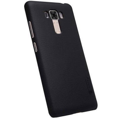 Asus Zenfone 3 Laser (ZC551KL) Nillkin Frosted Shield juodas plastikinis dėklas + apsauginė ekrano plėvelė / Priedai.lt