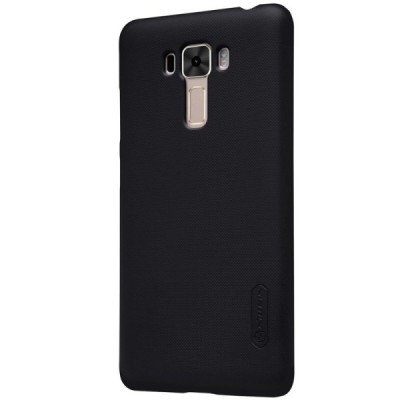 Asus Zenfone 3 Laser (ZC551KL) Nillkin Frosted Shield juodas plastikinis dėklas + apsauginė ekrano plėvelė / Priedai.lt