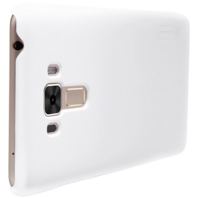 Asus Zenfone 3 Laser (ZC551KL) Nillkin Frosted Shield baltas plastikinis dėklas + apsauginė ekrano plėvelė / Priedai.lt