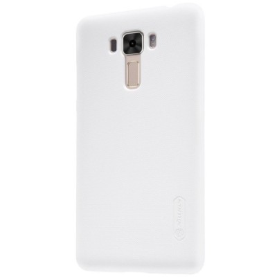 Asus Zenfone 3 Laser (ZC551KL) Nillkin Frosted Shield baltas plastikinis dėklas + apsauginė ekrano plėvelė / Priedai.lt
