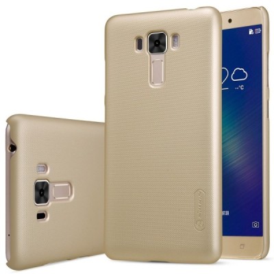 Asus Zenfone 3 Laser (ZC551KL) Nillkin Frosted Shield auksinis plastikinis dėklas + apsauginė ekrano plėvelė / Priedai.lt