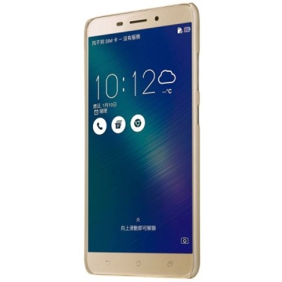Asus Zenfone 3 Laser (ZC551KL) Nillkin Frosted Shield auksinis plastikinis dėklas + apsauginė ekrano plėvelė / Priedai.lt
