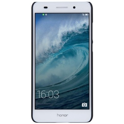 Nillkin Frosted Shield Huawei Y6 II 2 juodas plastikinis dėklas + apsauginė ekrano plėvelė / Priedai.lt