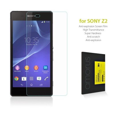 Sony Xperia Z2 „Amorus“ 9H Tempered Glass sustiprintos apsaugos skaidrus pilnai dengiantis apsauginis ekrano stiklas 0.26 mm / P