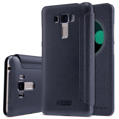 Asus Zenfone 3 Laser (ZC551KL) pilkas odinis atverčiamas Nillkin Sparkle dėklas / Priedai.lt