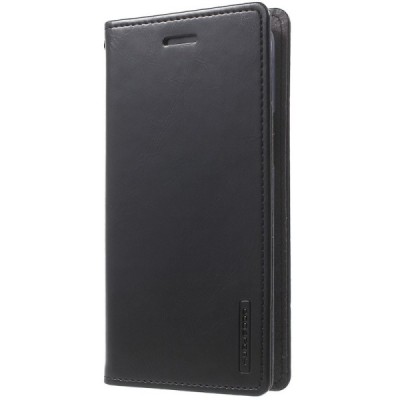 Mercury Blue Moon Samsung Galaxy J3 2016 (J310) atvērams melns ādas maciņš / Vacins.lv