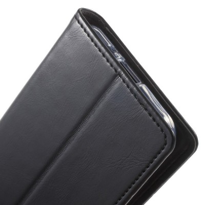 Mercury Blue Moon Samsung Galaxy J3 2016 (J310) atvērams melns ādas maciņš / Vacins.lv