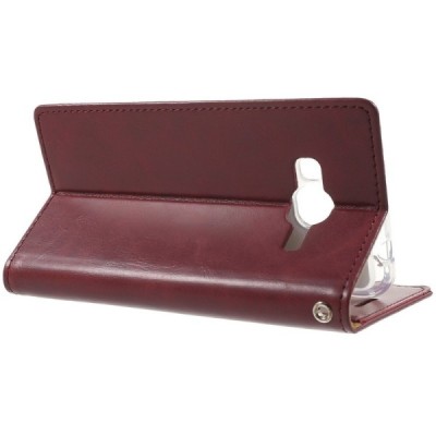 Mercury Blue Moon Samsung Galaxy J3 2016 (J310) atvērams bordo ādas maciņš / Vacins.lv