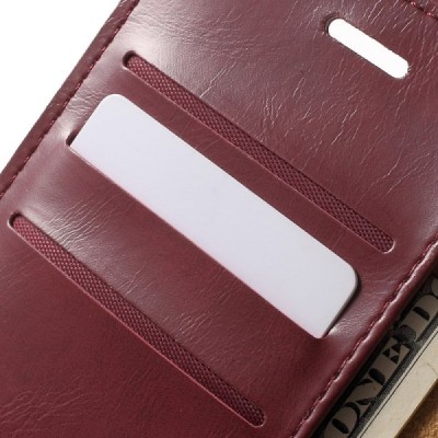 Mercury Blue Moon Samsung Galaxy J3 2016 (J310) atvērams bordo ādas maciņš / Vacins.lv