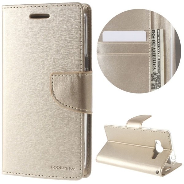 „Mercury“ atvērams maciņš - zelta (Galaxy J3 2016)