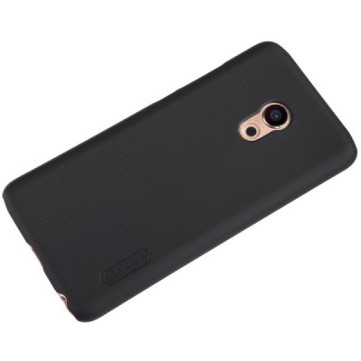 Meizu Pro 6 Nillkin Frosted Shield melns plastmasas apvalks + ekrāna aizsargplēve / Vacins.lv