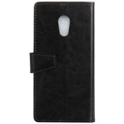 Meizu Pro 6 atvēramais ādas melns maciņš (maks) / Vacins.lv