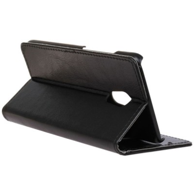 Meizu Pro 6 atvēramais ādas melns maciņš (maks) / Vacins.lv