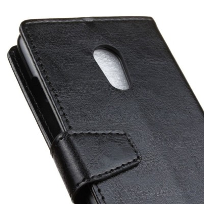 Meizu Pro 6 atvēramais ādas melns maciņš (maks) / Vacins.lv