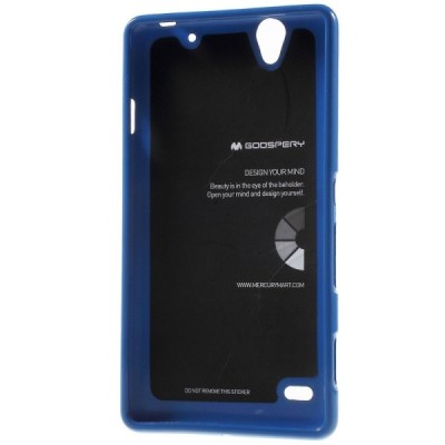 Sony Xperia C4 (E5303, E5306, E5353) tamsiai mėlynas Mercury kieto silikono (TPU) dėklas / Priedai.lt