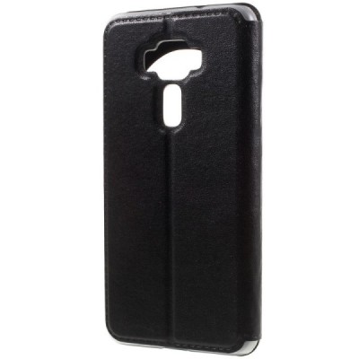 Asus Zenfone 3 5.2 (ZE520KL) melns atvēramais Smart Window ādas maciņš / Vacins.lv