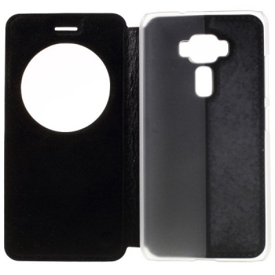 Asus Zenfone 3 5.2 (ZE520KL) melns atvēramais Smart Window ādas maciņš / Vacins.lv