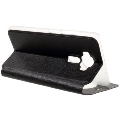 Asus Zenfone 3 5.2 (ZE520KL) melns atvēramais Smart Window ādas maciņš / Vacins.lv