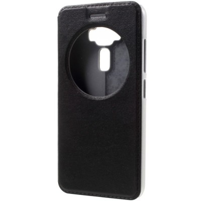 Asus Zenfone 3 5.2 (ZE520KL) melns atvēramais Smart Window ādas maciņš / Vacins.lv