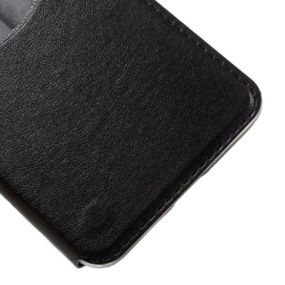 Asus Zenfone 3 5.2 (ZE520KL) melns atvēramais Smart Window ādas maciņš / Vacins.lv