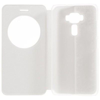 Asus Zenfone 3 5.2 (ZE520KL) baltas odinis atverčiamas „Smart Window“ dėklas su langeliu / Priedai.lt