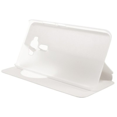 Asus Zenfone 3 5.2 (ZE520KL) baltas odinis atverčiamas „Smart Window“ dėklas su langeliu / Priedai.lt