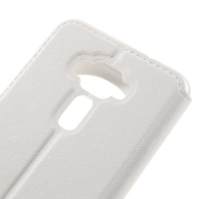 Asus Zenfone 3 5.2 (ZE520KL) baltas odinis atverčiamas „Smart Window“ dėklas su langeliu / Priedai.lt