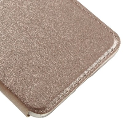 Asus Zenfone 3 5.2 (ZE520KL) auksinis odinis atverčiamas „Smart Window“ dėklas su langeliu / Priedai.lt