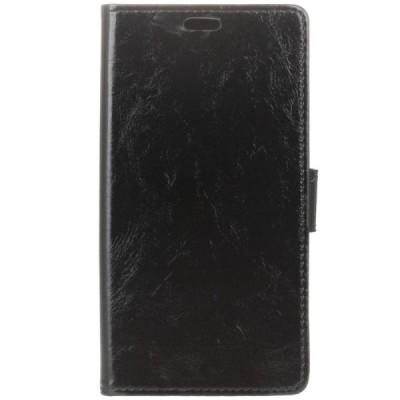 Asus Zenfone 3 5.5 (ZE552KL) atvēramais ādas melns maciņš (maks) / Vacins.lv