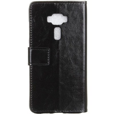 Asus Zenfone 3 5.5 (ZE552KL) atvēramais ādas melns maciņš (maks) / Vacins.lv