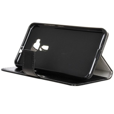 Asus Zenfone 3 5.5 (ZE552KL) atvēramais ādas melns maciņš (maks) / Vacins.lv