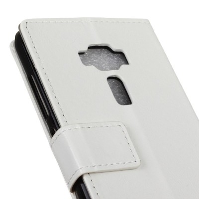 Asus Zenfone 3 5.5 (ZE552KL) atvēramais ādas balts maciņš (maks) / Vacins.lv