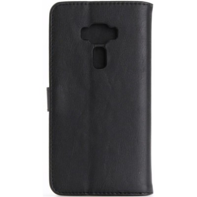 Asus Zenfone 3 5.5 (ZE552KL) atvēramais ādas melns retro maciņš (maks) / Vacins.lv