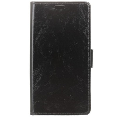 Asus Zenfone 3 Laser (ZC551KL) atverčiamas juodas odinis dėklas - piniginė / Priedai.lt