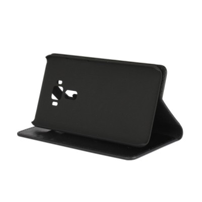 Asus Zenfone 3 5.2 (ZE520KL) atvēramais ādas melns maciņš (maks) / Vacins.lv