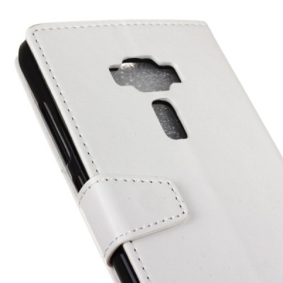 Asus Zenfone 3 5.2 (ZE520KL) atverčiamas baltas odinis dėklas - piniginė / Priedai.lt