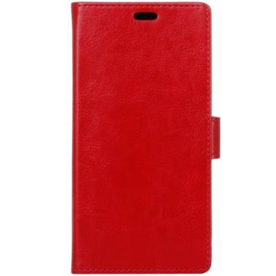 Asus Zenfone 3 5.2 (ZE520KL) atverčiamas raudonas odinis dėklas - piniginė / Priedai.lt