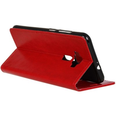 Asus Zenfone 3 5.2 (ZE520KL) atvēramais ādas sarkans maciņš (maks) / Vacins.lv