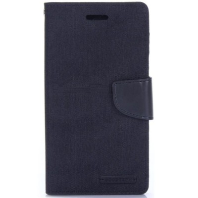 Asus Zenfone 3 5.5 (ZE552KL) „Mercury“ atvērams melns ādas maciņš - maks / Vacins.lv