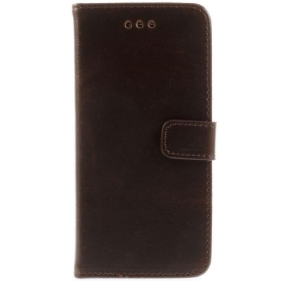 Apple iPhone 6 (6s) atvēramais ādas tumši brūns retro maciņš (maks) / Vacins.lv