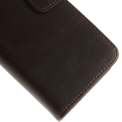 Apple iPhone 6 (6s) atvēramais ādas tumši brūns retro maciņš (maks) / Vacins.lv