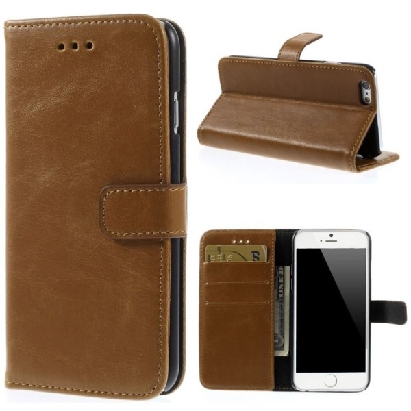 „Retro“ atvēramais maciņš - gaiši brūns (iPhone 6 / 6s)