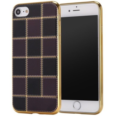 Apple iPhone 7 (iPhone 8) Illiusion rudas kieto silikono tpu dėklas auksiniais apvadais - nugarėlė / Priedai.lt